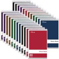 Alitte Steno Pad 6x9" Spiral Notebook – Gregg Ruled, Regular Colors, 80 Sheets (Each)